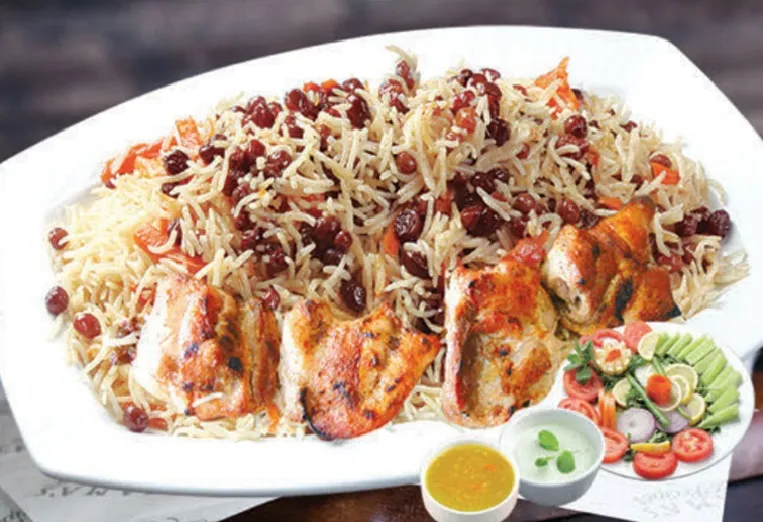 Afghan Pulao With Chicken Boti