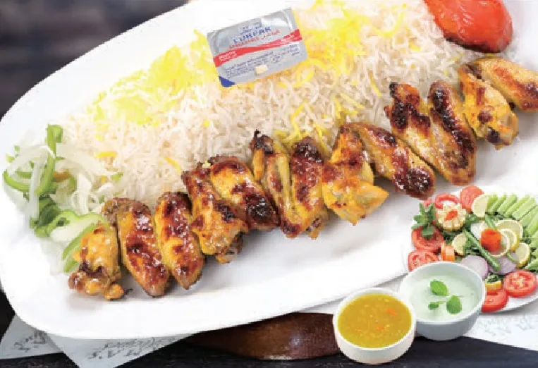 CHICKEN WINGS WITH IRANI RICE