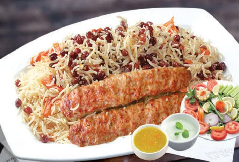 Afghan Pulao With Shami Kebab