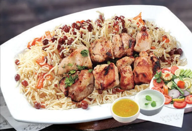 Chicken Malai Boti with Pulao