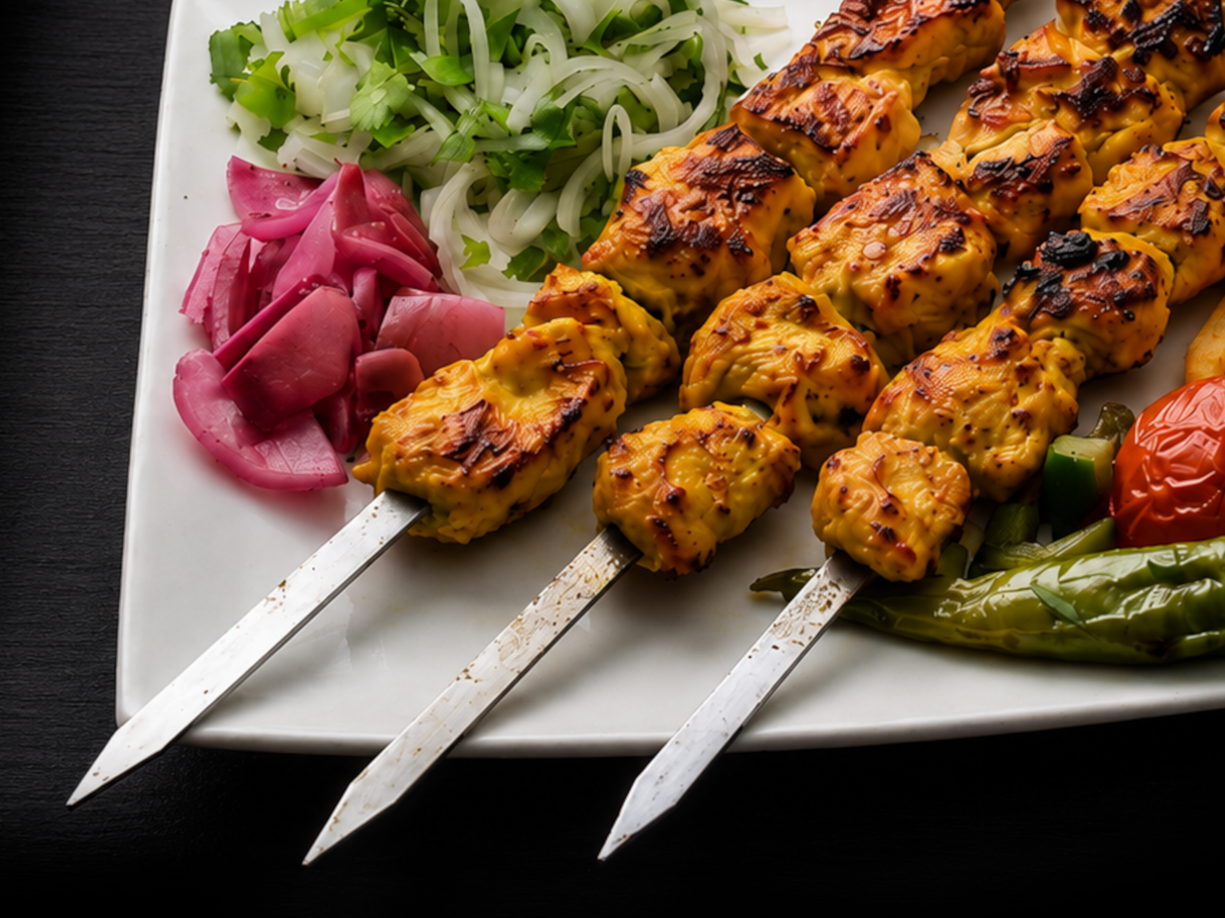 kebab on black table